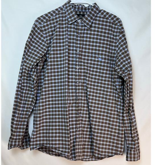 Rodd & Gunn Men's Blue/Brown Checked Button Up Preppy Casual - Size Large - Picture 1 of 7